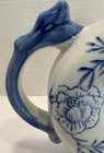 Vintage Chinoiserie Chinese Donut Hole Blue  White Teapot Porcelain  Excellent