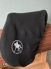 English Dressage Saddle Fleece Protector Cover Black  Embroidered
