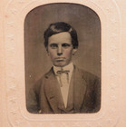 Civil War Era Tintype Photo Teen Boy In Rare Star Frame Antique 19thc