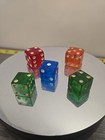 Vintage Translucent Red Green Blue Plastic Dice Lot
