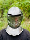 Medieval European Closed Helmet     Wearable Medieval Knight Armor     Larp   Fancy