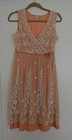 Very Rare  8 Anthropologie Coral Lace  whisper Dress   Vintage