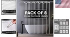 Premium 8-pack Waterproof Shower Curtain Liners - Perfect For Standard Showers