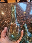 4 Aqua Colored Vintage Glass Bottle vase Round Bottom Assorted Sizes  Rooting