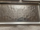 5 Vtg Hammered Aluminum Hand-wrought Serving Trays Embossed Dogwood Flowers