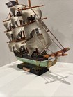 Antique Vintage Us  Whaling   Ship Clipper 1846 Model  Wood 12x12   