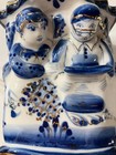 Vintage Signed Russian Gzhel Porcelain Trinket Box Hand Painted Gold   Goldberg