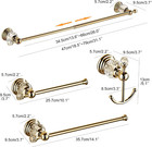 Crystal Bathroom Hardware Set adjustable Towel Rack  Toilet Roll Paper Holder ha