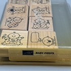 Stampin Up  Baby Firsts  2000  Set Of 8 Wood Rubber Stamps Mounted New