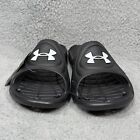 Under Armour Locker Iv Slides Mens Size 13 Sandals Shoes Black White 3023758-001