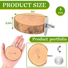 4pcs Natural Wood Round Bird Perch Platform For Cage - Parrot Perch Stand For   