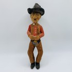 Vintage Hand Carved Wood Cowboy 6 1 2    Tall Chewing Tobacco
