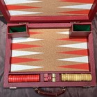 Vtg Crisloid Backgammon Set Red   Butterscotch Bakelite Checker 1 1 4    Vgc 