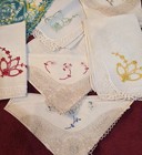 Vtg Lot 7 Hankies Floral lace linen  Embroidered Ladies Never Used