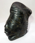 Vintage Signed Inuit Eskimo Art Black Soapstone Hand Carved Bird Figurine Canada