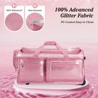 Dance Bag With Garment Rack 28  Glitter Pink Dance Costumes Rolling Bags