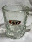 Vtg A w Root Beer Mini Glass Mug Orange Brown Logo 3 25  Tall Small Sample