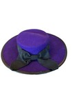 Vintage Purple With Black Trim  Feather Wool Hat Made In The Usa