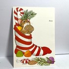 Vintage Christmas Just A Note Cards With Mouse In Stocking 9 Of 12