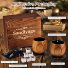 Charred Wooden Bourbon Drinking Cup Set oak And Smoke Whiskey Cup wooden Old 