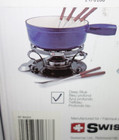 Swissmar Lugano 2-quart Blue Cast Iron Pot 9 Piece Foundue Set