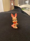 Vintage Pink Rubber Bunny Squeak Toy 4 5  1950-60 s Japan