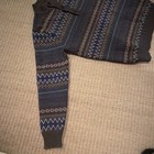 Peter Millar Men   s Fair Isle Mock Neck Button Wool Knit Pullover Blue gray S
