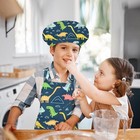 Kids Apron For Boys  Unisex Apron With Adjustable Neck Strap  Blue Dinosaur
