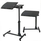Mobile Rolling Laptop Height Angle Adjustable Overbed Food Tray Table Convenient