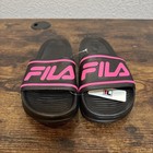 New Fila Sleek Slide St Size 8 Black   Pink Slip-on Women   s Slide Sandals
