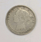 1872-h Canada Newfoundland 10 Cents Queen Victoria Sterling Silver Coin  t117