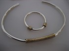 Vintage Sterling Silver Necklace  Earrings Size 6 5 Ring Set