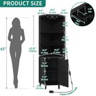 Bar Corner Liquor Cabinet Wine Storage Wooden Rack With Led Light Dining Room