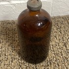 Antique Amber Glass Medicine Pharmaceutical Bottle Collectible Medicine Bottle 