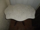 Antique Victorian  Eastlake Large White Carrara Marble Top Walnut Carved