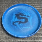 Vintage Wham-o Original Frisbee Disc Black Dragon 10  Freestyle Blue Red 1980