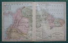 South American Countries Vintage Original 1897 Cram s World Atlas Map Lot