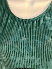 Gk Adult X-large Green   Black Ribbed Velvet Gymnastic Dance Tank Leotard Sz Xl