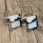 Luxury Mother Pearl Onyx Abalone Cufflinks For Men