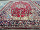 10x14 Antique Oriental Rug Red Blue Handmade Navy Vintage Old Worn Wool Fine Big