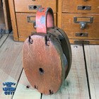Vintage Industrial Cast Iron Pulley Wood   Metal Nautical Barn