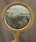English Wood Hand Mirror Beveled Glass  Antique  2