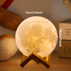 16 Color Led Night Light 3d Printed Moon Lamp With Stand And Remote Control Usb