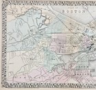 1875  Boston - Massachusetts  Map  Original   20 5x13  Mitchell Atlas Charleston