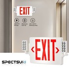 Ul Listed- 6 Packs Red Exit Sign With Emergency Light Battery Backup-120 270vac 