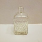 Vintage Alcohol Liquor Decanter Glass Bottle Diamond Pattern Square 3 