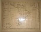 Antique  a New Map Of South America  By Harrison   Co  1785 Framed