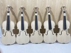 Violin 4 4 Size White Violin Unfinished Tiger Flame Maple Back Side Handmade