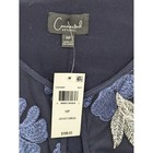 Connected Apparel Jacket Dress Floral Embroidered Sheer Party Navy Blue 10p