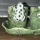 Seymour Mann Polka Dot Frogs Mini Planters W tray Rare  Bernini Design